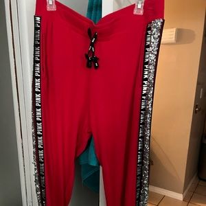 Red bling joggers from pink